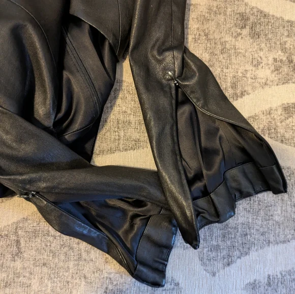 Sergio Hudson Mixed-Media Leather Cutout Body-Con Dress Black Size 4 - Picture 5 of 9